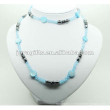 Mode Hematite Blue Glass Beads Wrap